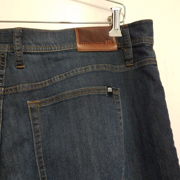 Travis Mathew Jeans Mens 38 Blue Featherweight Legacy Stretch Dark Wash Denim - Picture 7 of 8